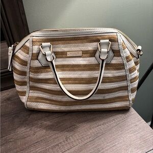 Kate Spade Catherine Street Pippa Striped Straw Satchel